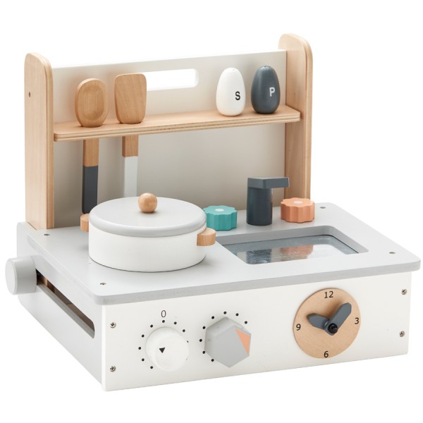 Kids Concept Tischküche klappbar Natur Weiss 3+