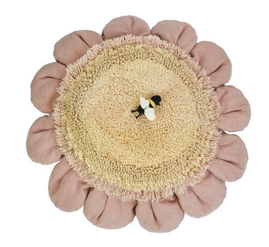 Lorena Canals Bodenkissen Blume mit Honigbiene Pink Daisy