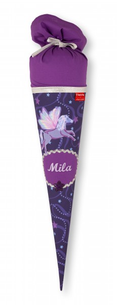 Crepes Suzette Schultüte mit Namen Step by Step Pegasus Mila lila