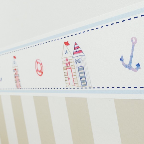 Hansekind Selbstklebende Bordüre Strandhaus beige