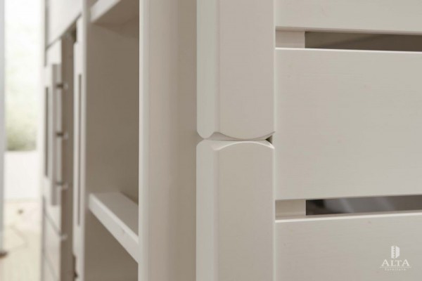 Alta 4-teiliges Hüttenbett festes Gestell 90x200cm Weiss