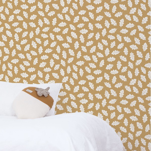Lilipinso Kinderzimmertapete Vliestapete Eichenblätter Ocker
