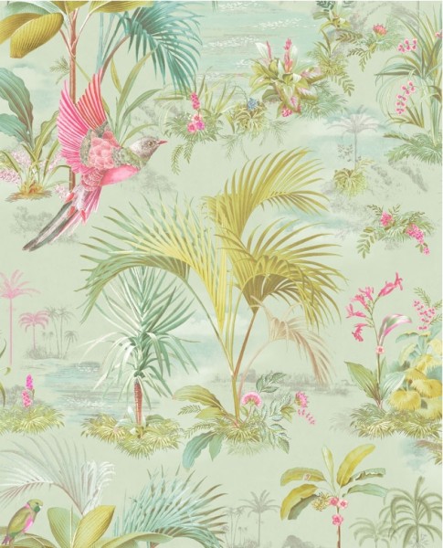 Pip Studio 5 Vliestapete Palmen Pastell Grün