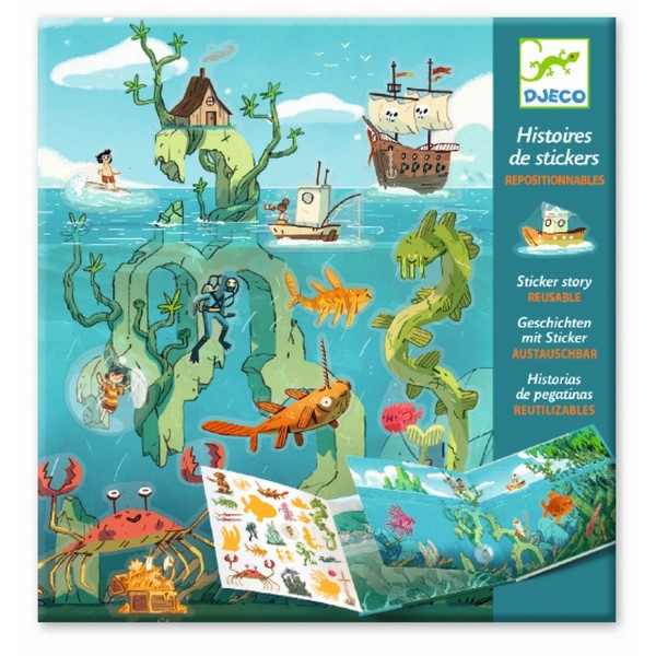 Djeco Geschichten mit Stickern Meeresabenteuer 4+