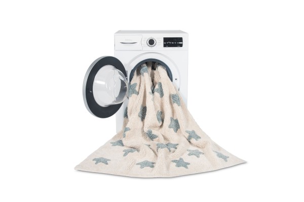 Lorena Canals waschbarer Kinderteppich Stars Vintage Blue