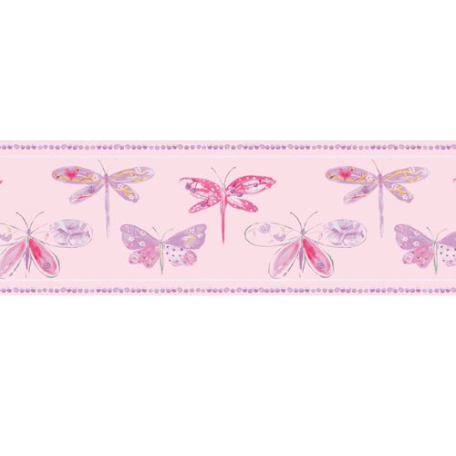 Caselio Bordüre Schmetterlinge lila 66205004