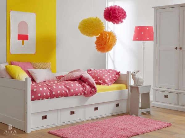 Alta Kojenbett mit Unterbauschrank 90x200cm Weiss