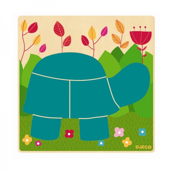 Djeco Holzpuzzle bunte Schildkröte 2+