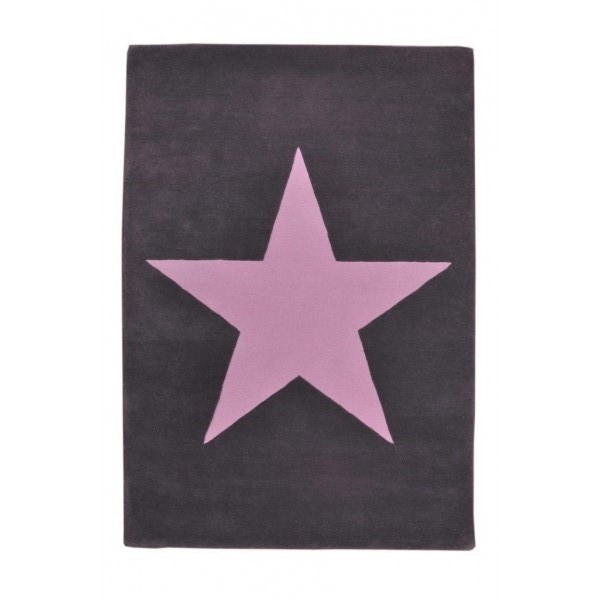 Lorena Canals Teppich dunkelgrau Stern rosa 140x200
