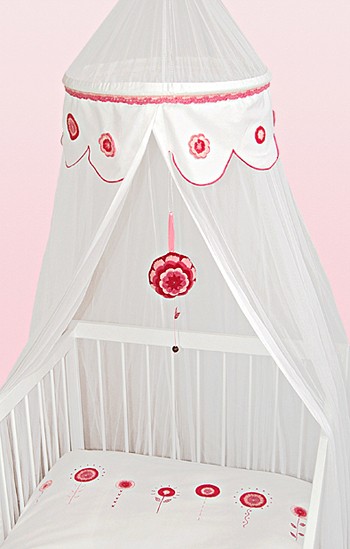 Taftan Spieluhr Häkelblume rosa