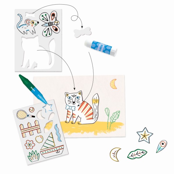 Mit Formen gestalten Die Welt der Tiere von Djeco 3+