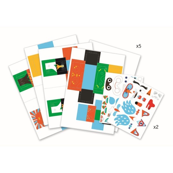 Djeco Papierkunst lustige Tiere 3+