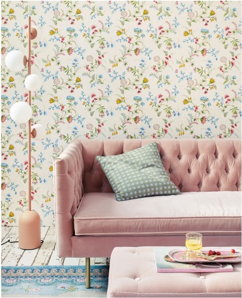 Pip Studio 5 Vliestapete Blumen Cremeweiss