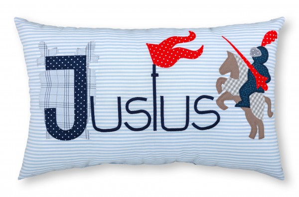 Crepes Suzette Namenskissen Ritter mit Pferd Justus