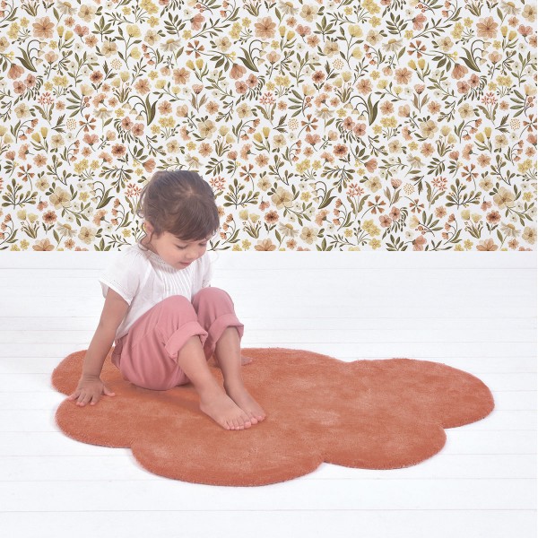 Lilipinso Kinderzimmertapete Vliestapete Vintage Flowers gelb grün