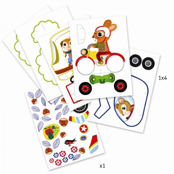 Djeco Bastelset 3-6 Designs Vroum Vroum 3+