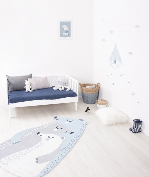 Lilipinso Baumwollteppich Bärenfamilie 170x90cm