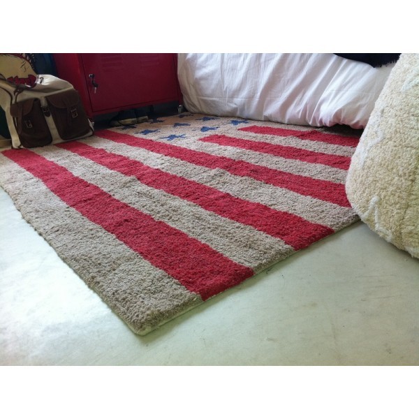 Lorena Canals Kinderteppich Flagge Amerika Linen Red