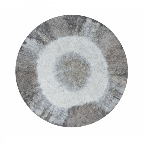 Lorena Canals waschbarer Kinderteppich rund Tie-Dye Vintage Blau