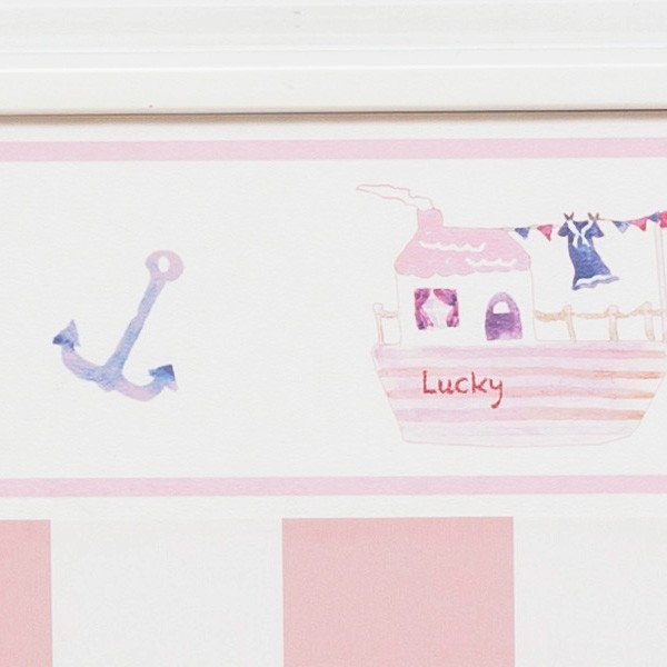 Hansekind Selbstklebende Bordüre Hausboot rosa