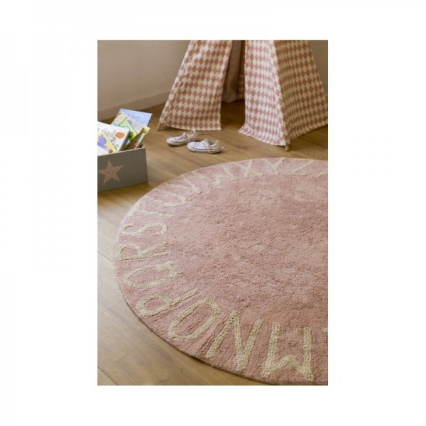 Lorena Canals runder Kinderteppich ABC Vintage Nude