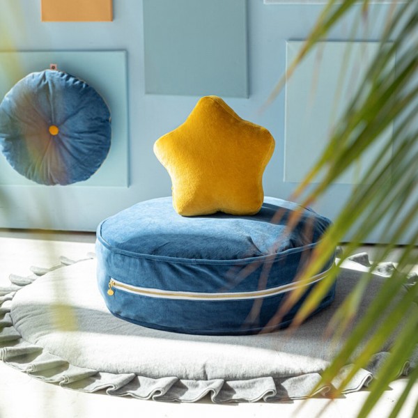 WigiWama Spielmatte mit Rüschen Samt Grau 110cm