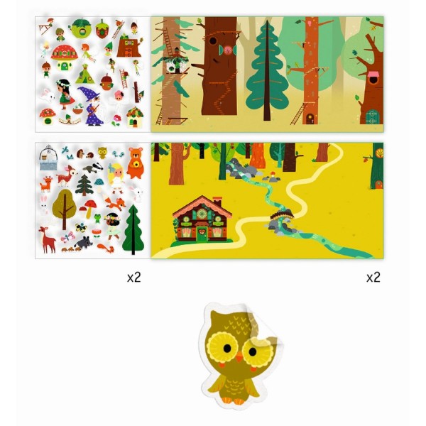Djeco Geschichten mit Stickern Zauberwald 4+