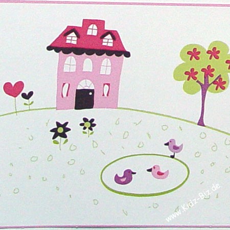 Caselio Bordüre Ponyhof rosa