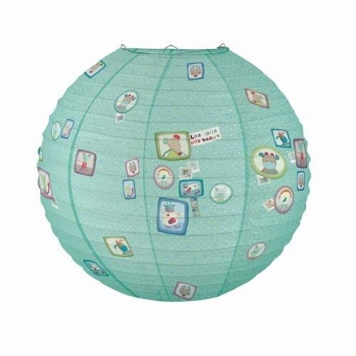 Moulin Roty Papierlaterne Türkis gepunktet