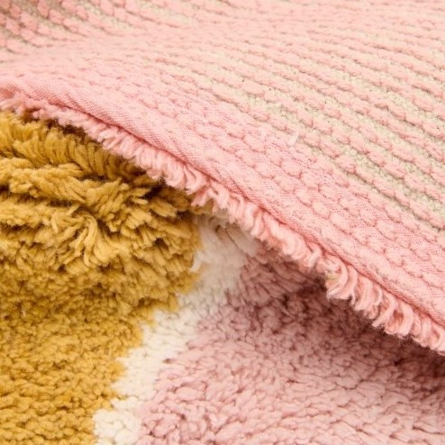 Little Dutch Baumwollteppich Regenbogen Pure Rosa 80x130cm