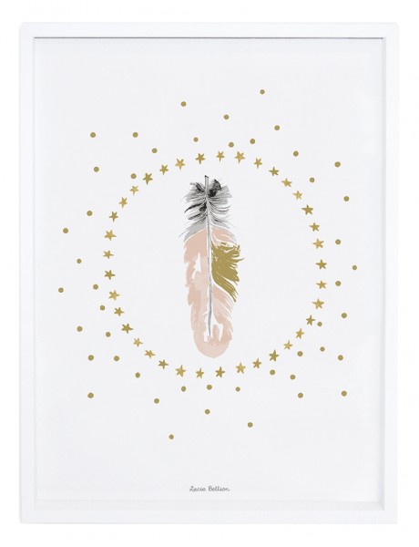 Lilipinso Kinderzimmerbilld Feder und Sterne 30x40cm