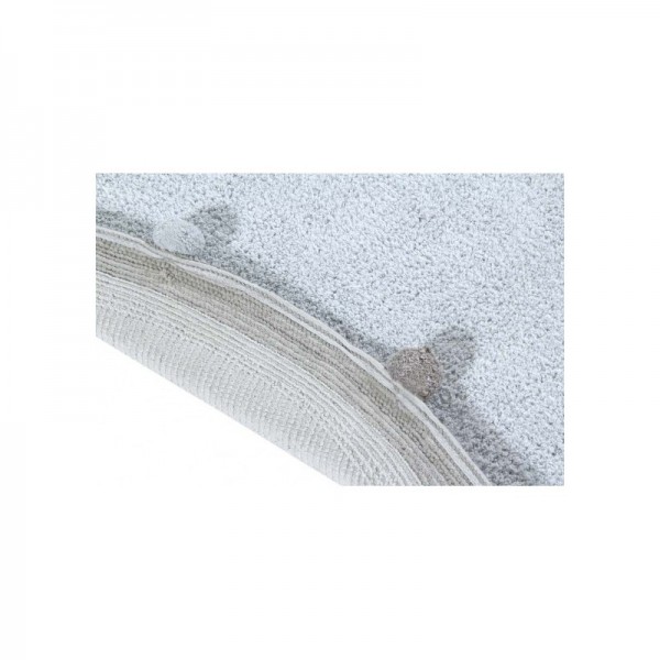 Lorena Canals waschbarer Kinderteppich rund Bubbly Hellblau