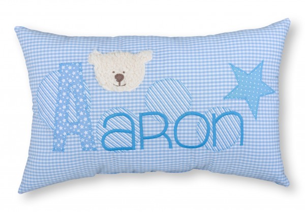 Crepes Suzette Namenskissen Eisbär hellblau Aaron