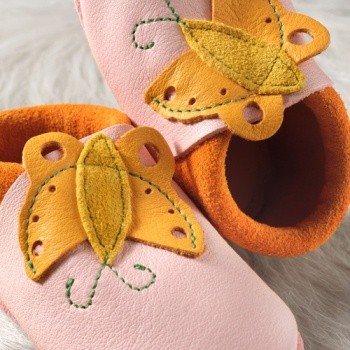 Pololo Krabbelschuh Butterfly rose/mango 24/25