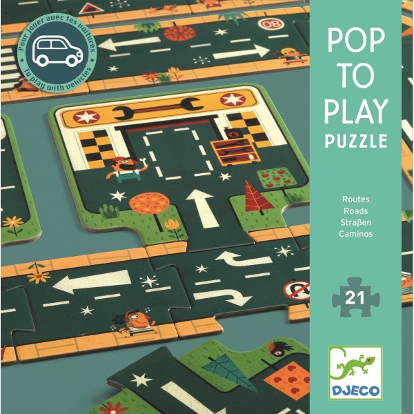 Djeco Pop to Play Bodenpuzzle Strassen 3+