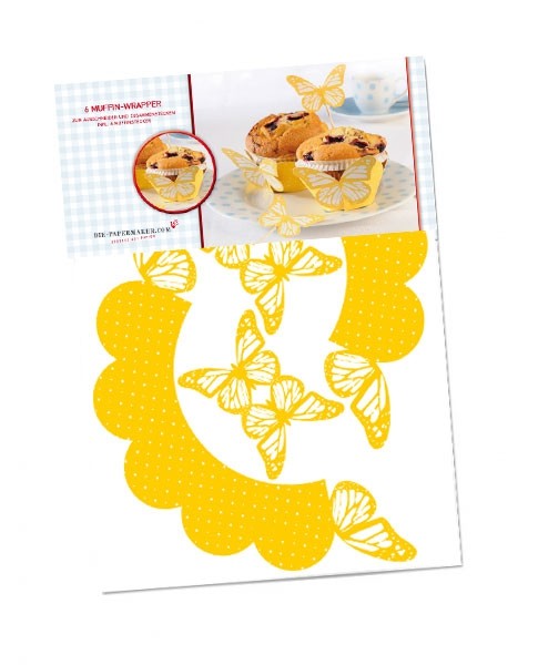 Muffin-Wrapper Schmetterlinge gelb