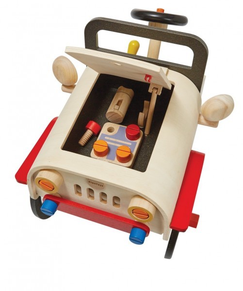 Plantoys Automechaniker Holzauto zum Schrauben 3+