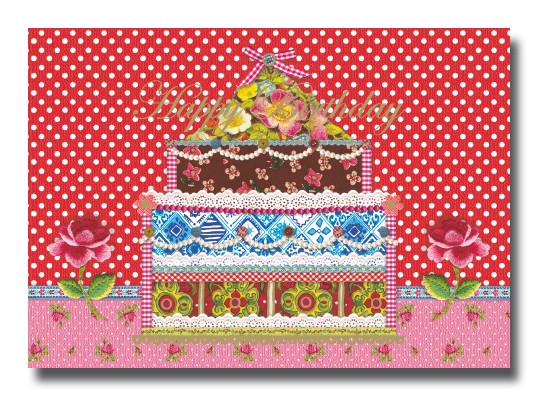 PiP Studio Geburtstagskarte Geburtstagstorte rot pink
