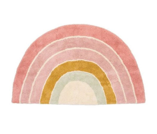 Little Dutch Baumwollteppich Regenbogen Pure Rosa 80x130cm
