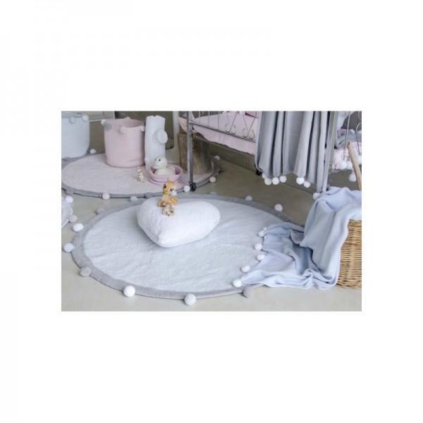 Lorena Canals waschbarer Kinderteppich rund Bubbly Hellblau