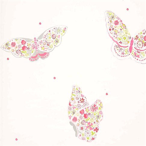 Camengo Schmetterling Tapete rosa/grün 9850155