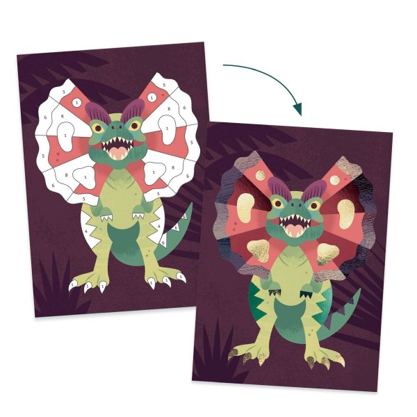Djeco Schichtbilder Metallfolie Dinosaurier Jurassic 6+