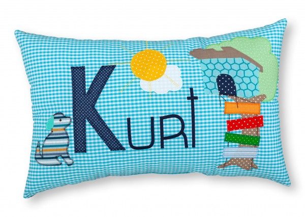 Crepes Suzette Namenskissen Baumhaus und Hund Kurt