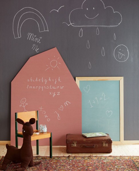 Eijffinger Mini Me Kreidetafel Tapete Streifen Grau