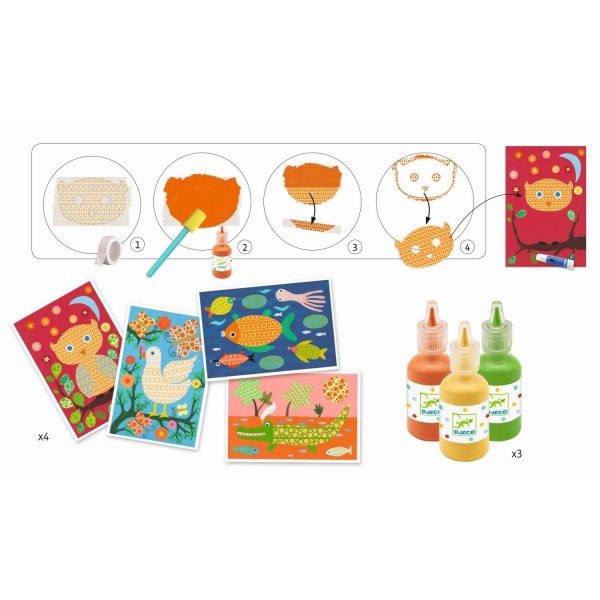 Djeco magisches Malset mit Abdeckband und Farbe 3+