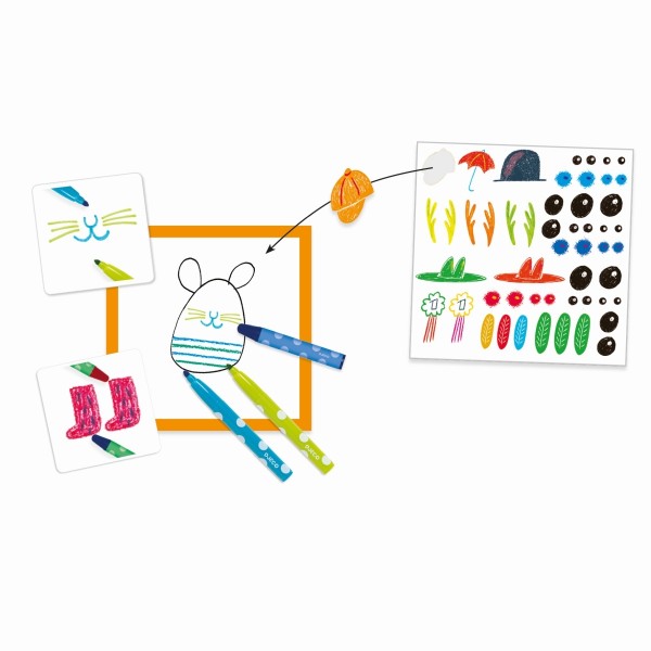 Djeco Zeichnen lernen Lustige Tiere 3+