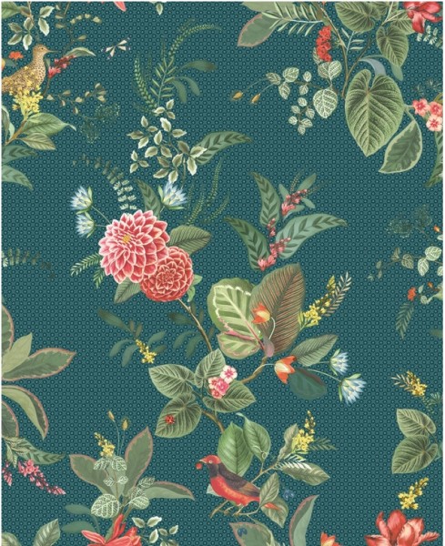 Pip Studio 5 Vliestapete Floral dunkelblau