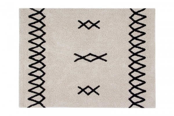 Lorena Canals waschbarer Kinderteppich Atlas natural schwarz