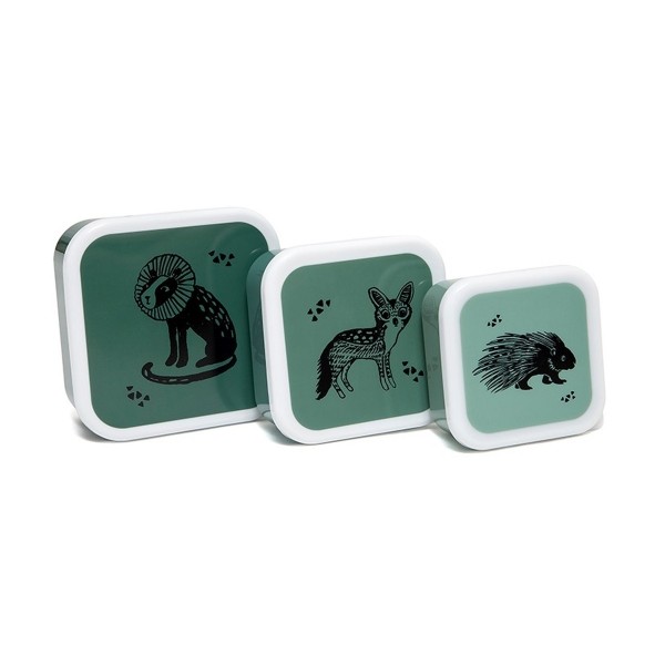 Petit Monkey Lunchboxen Brotdosen Set Tiere grün
