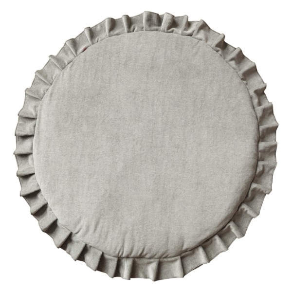 WigiWama Spielmatte mit Rüschen Samt Grau 110cm